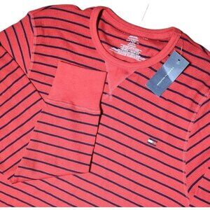 Tommy Hilfiger Men's XXL Red & Black Stripe Sleepwear Shirt